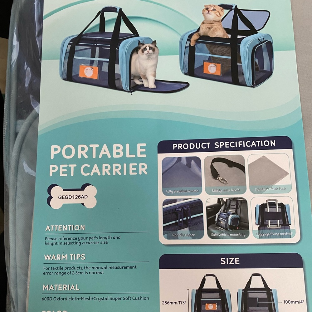 Portable pet carrier